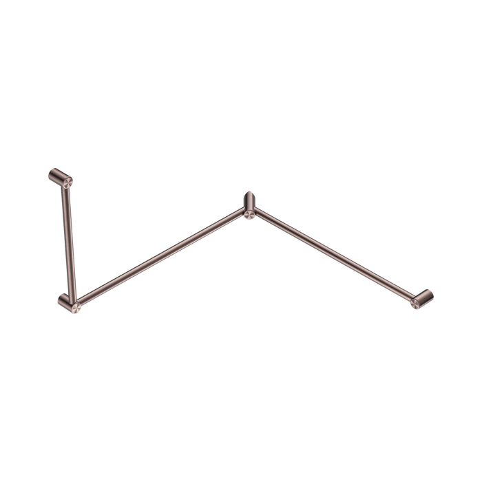Nero Mecca Care 32mm DDA Accessible Toilet Grab Rail Set 90 Degree Continuous 600X1065X1025mm - Brushed Bronze