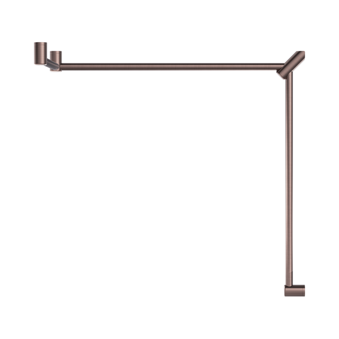 Nero NRCR3290cBZ Mecca Care 32mm DDA Toilet Grab Rail Set 90 Degree Continuous 600X1065X1025mm Brushed Bronze image 2 | SKU: NRCR3290CBZ