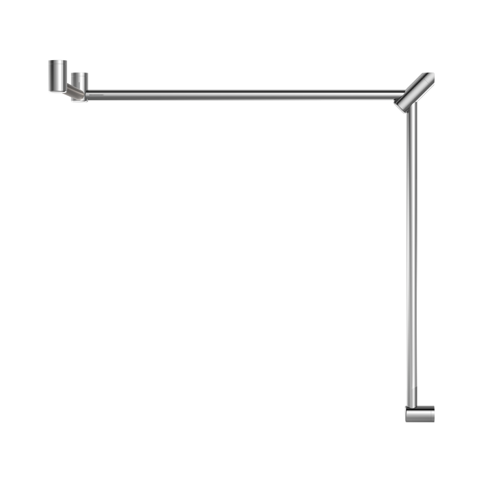 Nero NRCR3290cCH Mecca Care 32mm DDA Toilet Grab Rail Set 90 Degree Continuous 600X1065X1025mm Chrome image 2 | SKU: NRCR3290CCH