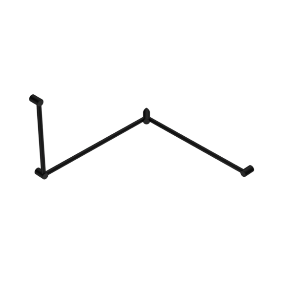 Nero Mecca Care 32mm Dda Toilet Grab Rail Set 90 Degree Continuous 600X1065X1025mm