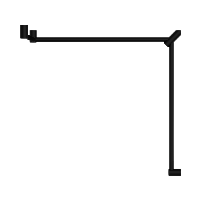 Nero NRCR3290cMB Mecca Care 32mm DDA Toilet Grab Rail Set 90 Degree Continuous 600X1065X1025mm Matte Black image 2 | SKU: NRCR3290CMB