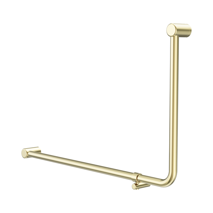 Nero Mecca Care 32mm DDA Accessible Toilet 90 Degree Bent Tube Grab Rail 600X1000mm - Brushed Gold