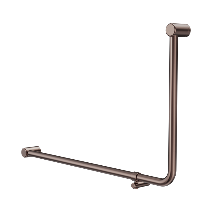 Nero Mecca Care 32mm DDA Accessible Toilet 90 Degree Bent Tube Grab Rail 600X1000mm - Brushed Bronze