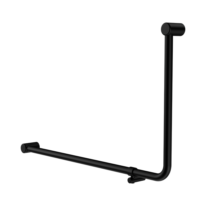 Nero Mecca Care 32mm DDA Accessible Toilet 90 Degree Bent Tube Grab Rail 600X1000mm - Matte Black