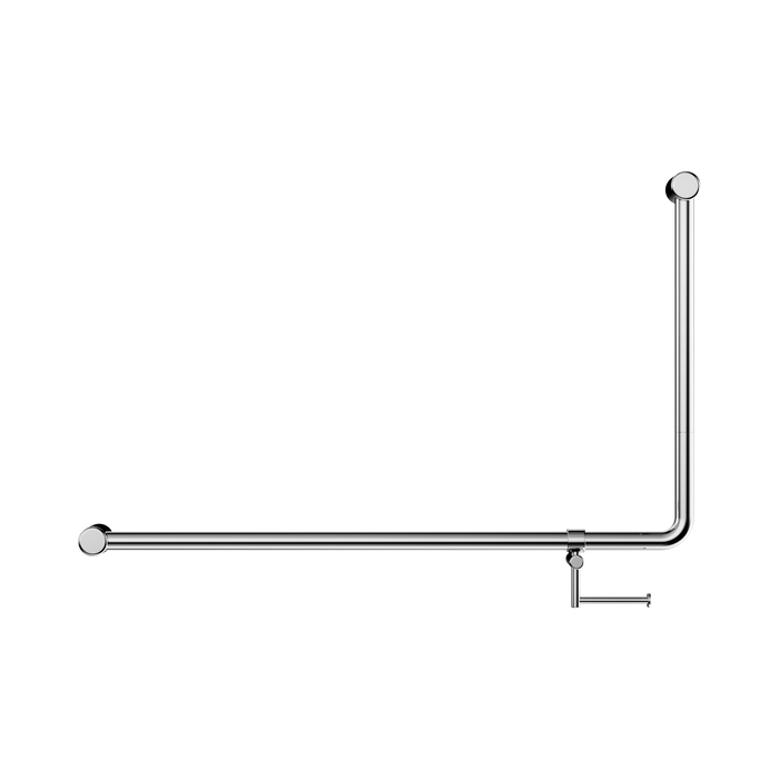 Nero NRCR3290ehCH Mecca Care 32mm DDA 90 Degree Bent Tube Grab Rail 600X1000mm With Toilet Roll Holder Chrome image 2 | SKU: NRCR3290EHCH