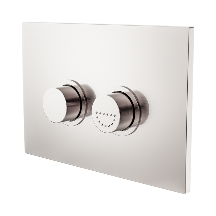Nero NRCRPL002BN Mecca Care Raised Disabled Care Pneumatic Flush Buttons Plate DDA Compliant Brushed Nickel image 1 241799a7 8b98 40b3 b44d 69d068616105 | SKU: NRCRPL002BN