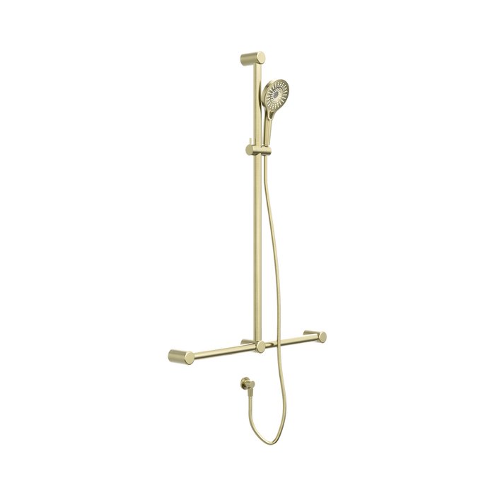 Nero NRCS006BG Mecca Care 32mm T Bar Grab Rail And Adjustable Shower Set 1100X750mm Brushed Gold image 1 c30a8d56 fcbb 470d a059 75f3c682d187 | SKU: NRCS006BG