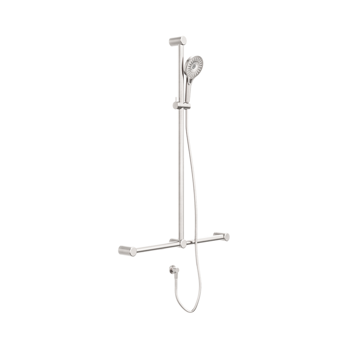 Nero NRCS006BN Mecca Care 32mm T Bar Grab Rail And Adjustable Shower Set 1100X750mm Brushed Nickel image 1 731a05de a755 485b afc7 60796bdc6351 | SKU: NRCS006BN