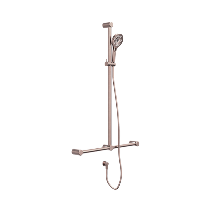 Nero NRCS006BZ Mecca Care 32mm T Bar Grab Rail And Adjustable Shower Set 1100X750mm Brushed Bronze image 1 09c9468f 360c 4828 8648 ff11bc07fec5 | SKU: NRCS006BZ