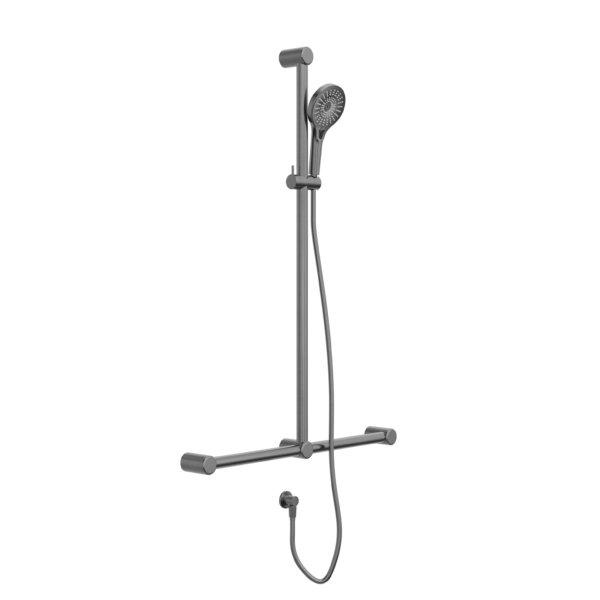Nero Mecca Care 32mm T Bar Grab Rail And Adjustable Shower Set 1100X750mm