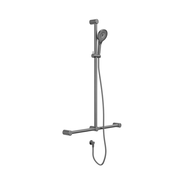Nero NRCS006GM Mecca Care 32mm T Bar Grab Rail And Adjustable Shower Set 1100X750mm Gun Metal image 1 d2ab1128 9cd9 4cb5 89be 75a422d029f4 | SKU: NRCS006GM