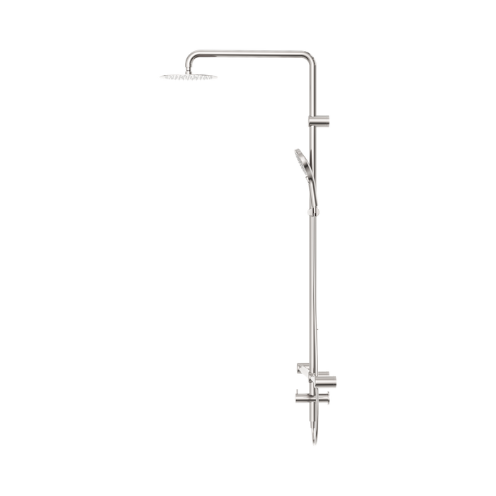 Nero NRCS008BN Mecca Care 32mm T Bar Grab Rail 1100x750mm Twin Shower Set Brushed Nickel image 2 | SKU: NRCS008BN
