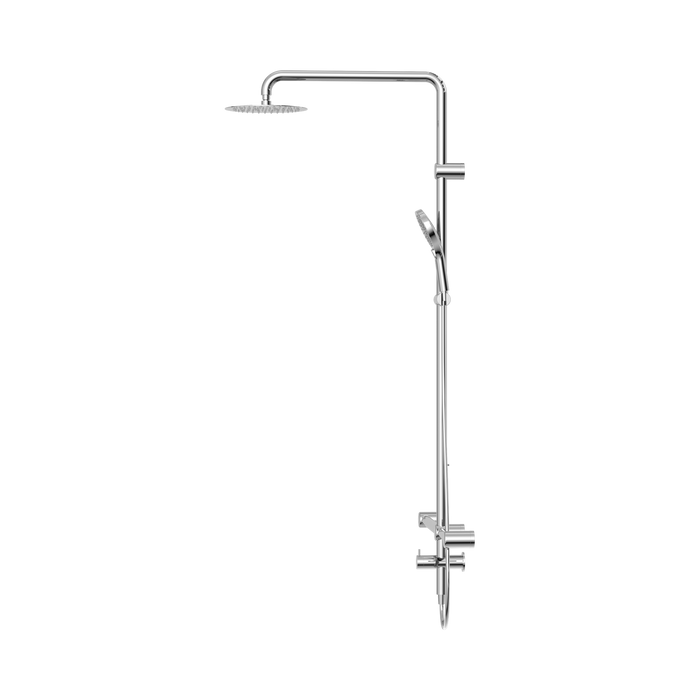 Nero NRCS008CH Mecca Care 32mm T Bar Grab Rail 1100x750mm Twin Shower Set Chrome image 3 | SKU: NRCS008CH