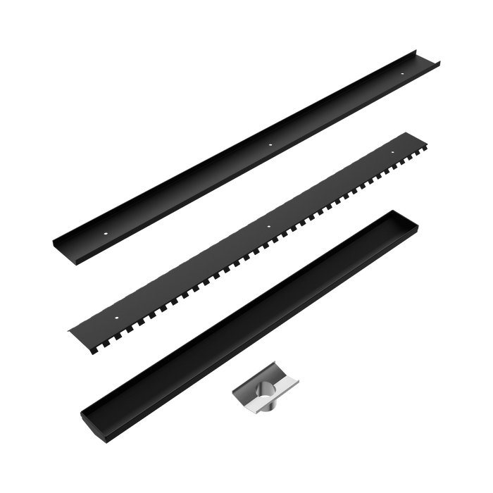 Nero NRFG002HSMB Tile Insert V Channel 900x82mm Floor Grate 50mm Outlet Matte Black image 2 | SKU: NRFG002HSMB