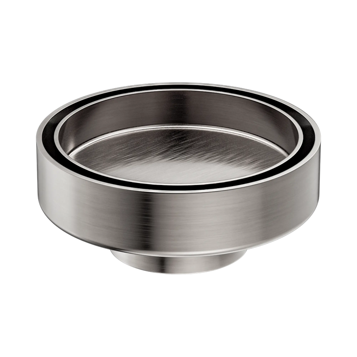 Nero 100mm Round Tile Insert Floor Waste 50mm Outlet - Brushed Nickel