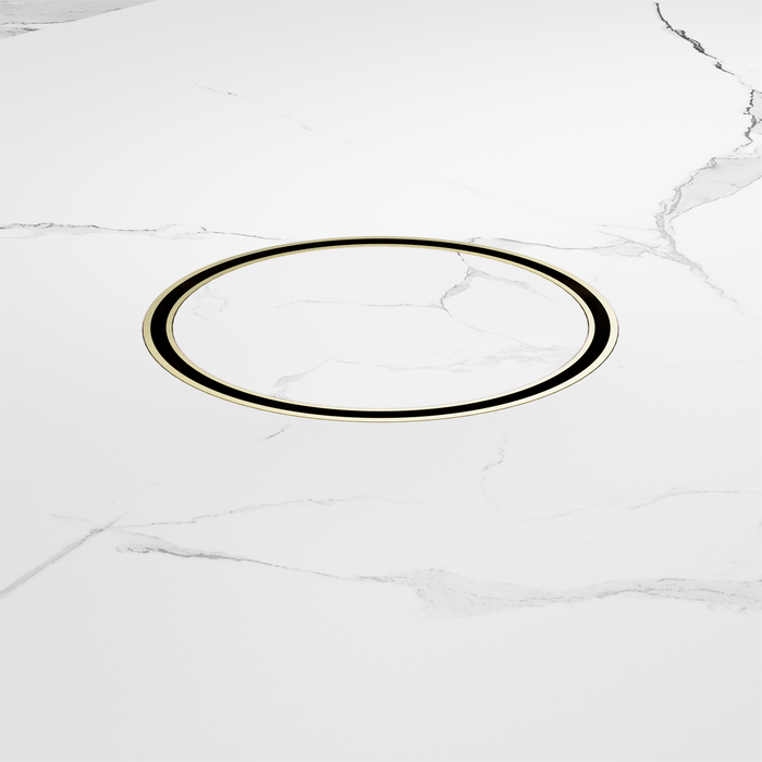 Nero NRFW005BG 130mm Round Tile Insert Floor Waste 100mm Outlet Brushed Gold image 3 | SKU: NRFW005BG