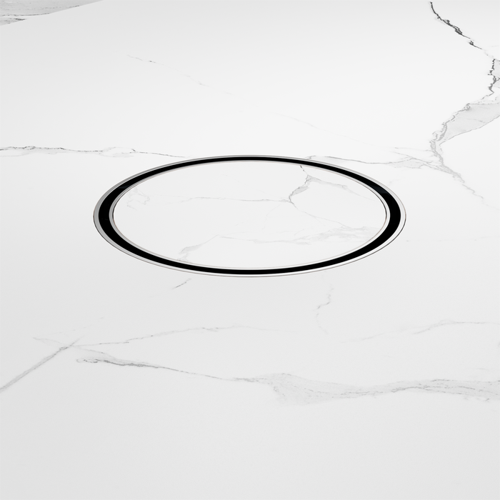 Nero NRFW005BN 130mm Round Tile Insert Floor Waste 100mm Outlet Brushed Nickel image 3 | SKU: NRFW005BN