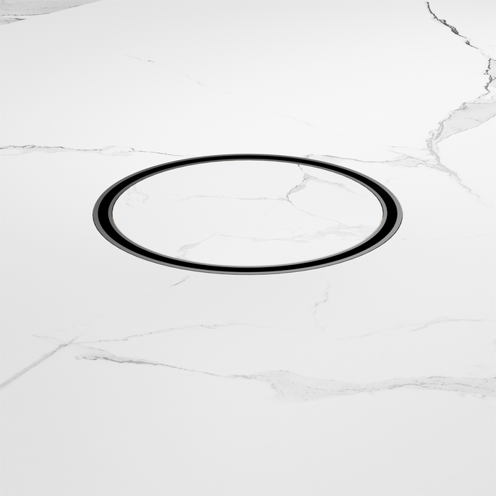 Nero NRFW005GM 130mm Round Tile Insert Floor Waste 100mm Outlet Gun Metal image 3 | SKU: NRFW005GM