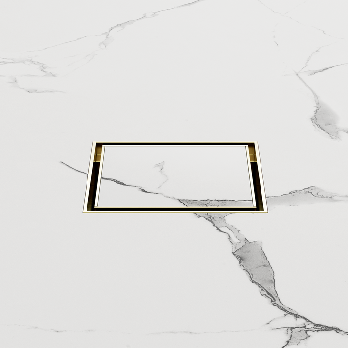 Nero NRFW006BG 100mm Square Tile Insert Floor Waste 50mm Outlet Brushed Gold image 2 | SKU: NRFW006BG