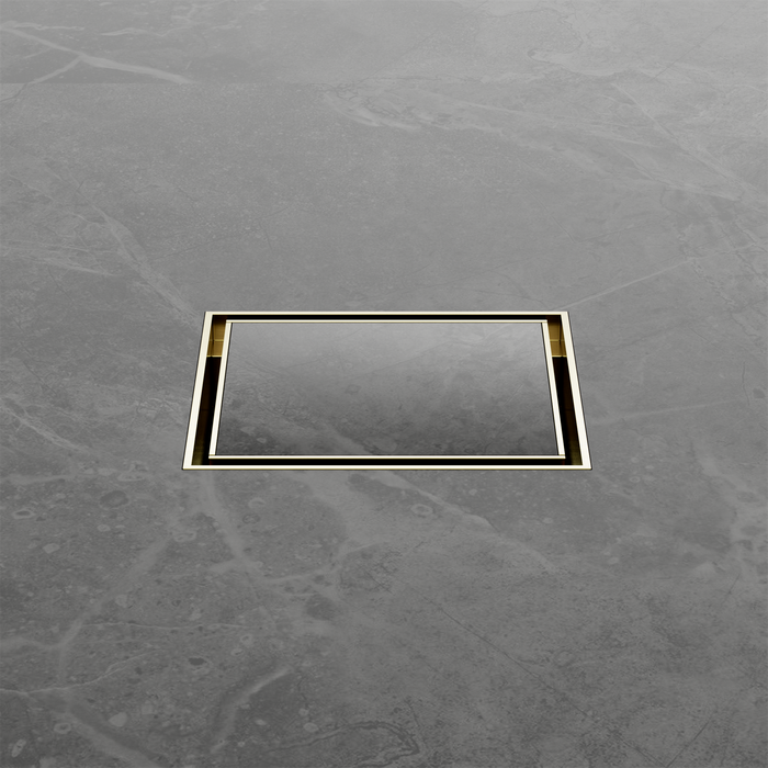 Nero NRFW006BG 100mm Square Tile Insert Floor Waste 50mm Outlet Brushed Gold image 3 | SKU: NRFW006BG