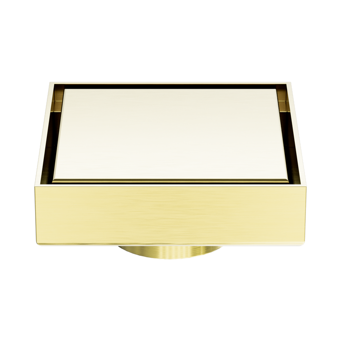 Nero NRFW006BG 100mm Square Tile Insert Floor Waste 50mm Outlet Brushed Gold image 4 | SKU: NRFW006BG