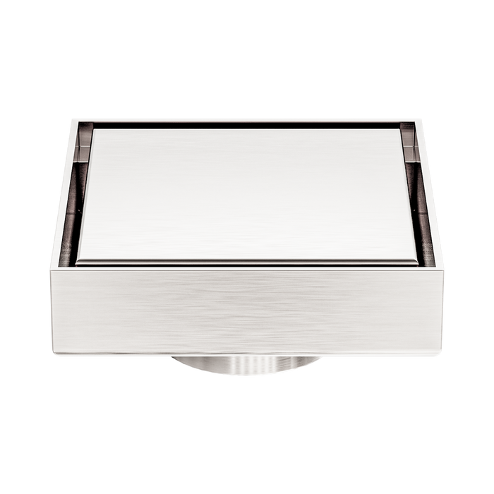 Nero NRFW006BN 100mm Square Tile Insert Floor Waste 50mm Outlet Brushed Nickel image 4 | SKU: NRFW006BN