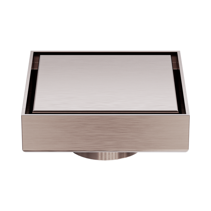 Nero NRFW006BZ 100mm Square Tile Insert Floor Waste 50mm Outlet Brushed Bronze image 4 | SKU: NRFW006BZ