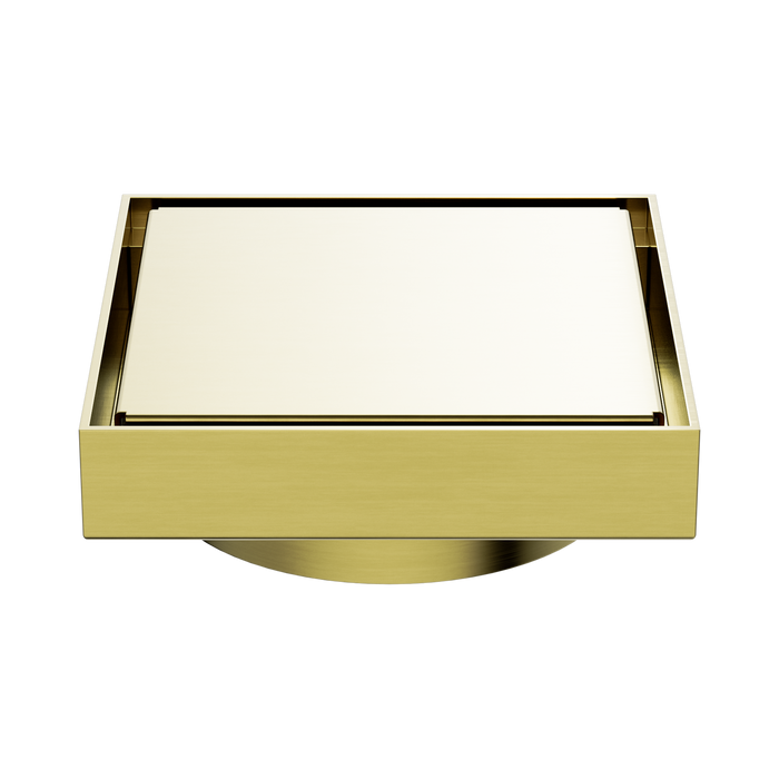 Nero NRFW008BG 130mm Square Tile Insert Floor Waste 100mm Outlet Brushed Gold image 4 | SKU: NRFW008BG