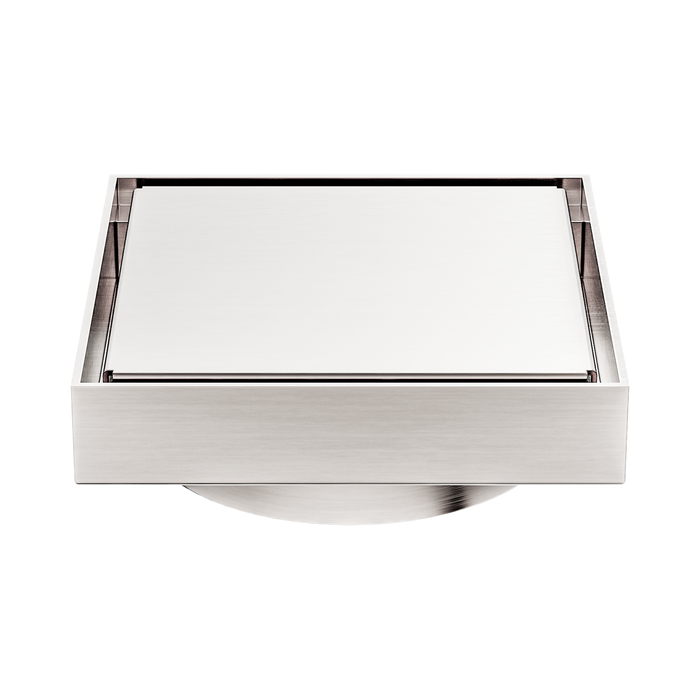 Nero NRFW008BN 130mm Square Tile Insert Floor Waste 100mm Outlet Brushed Nickel image 4 | SKU: NRFW008BN