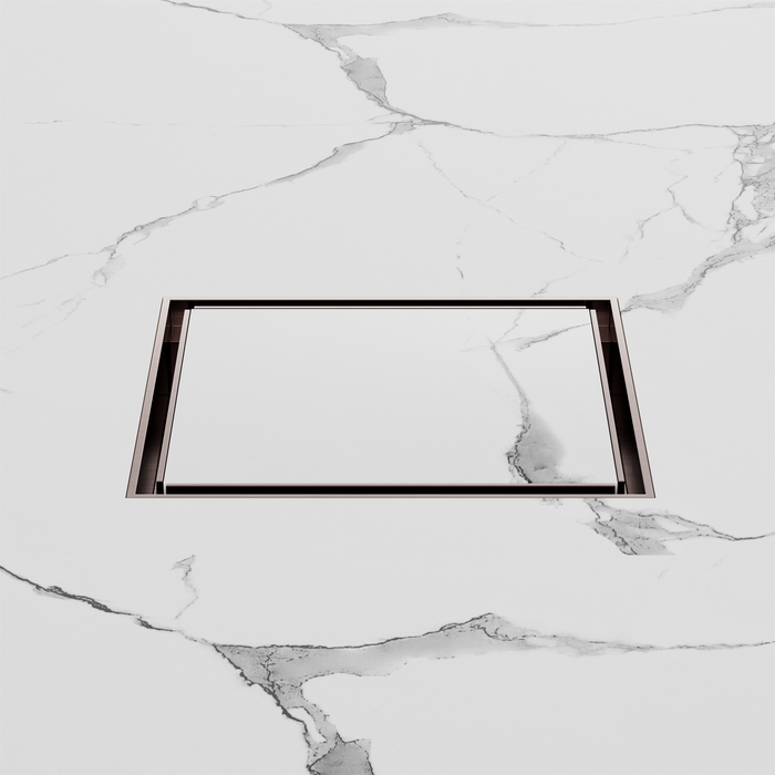 Nero NRFW008BZ 130mm Square Tile Insert Floor Waste 100mm Outlet Brushed Bronze image 2 | SKU: NRFW008BZ