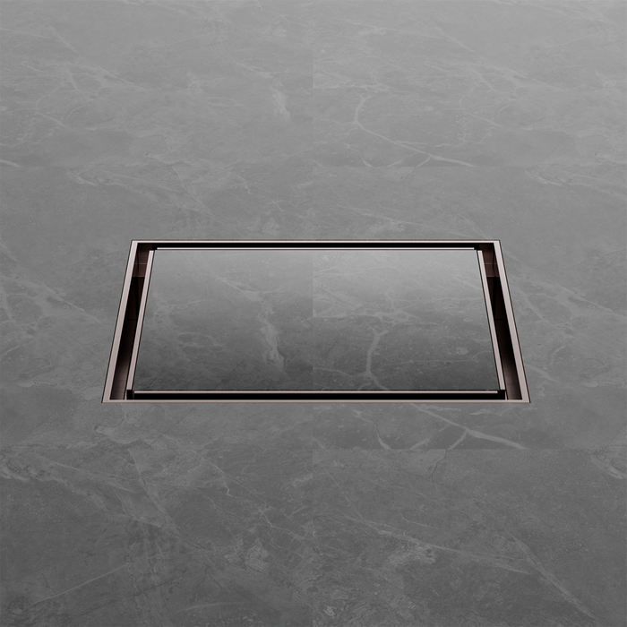 Nero NRFW008BZ 130mm Square Tile Insert Floor Waste 100mm Outlet Brushed Bronze image 3 | SKU: NRFW008BZ