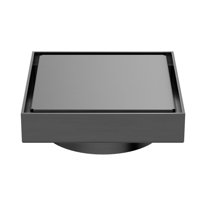 Nero NRFW008GM 130mm Square Tile Insert Floor Waste 100mm Outlet Gun Metal image 4 | SKU: NRFW008GM