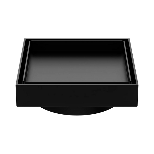 Nero 130mm Square Tile Insert Floor Waste 100mm Outlet - Matte Black
