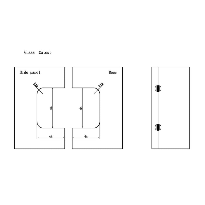 Nero 180 Degree Glass To Glass Shower Hinge 10mm Glass