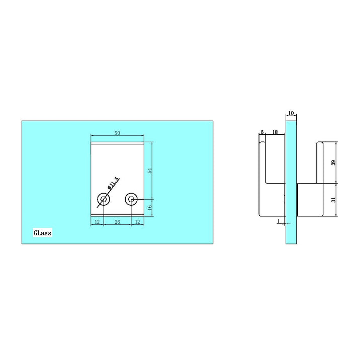 Nero Square Shower Knob Handle