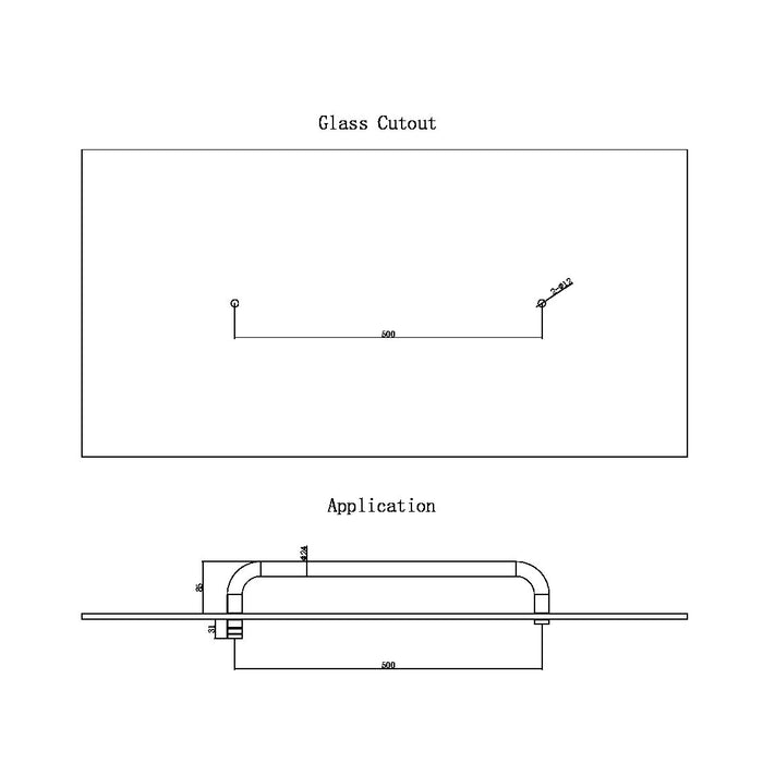 Nero Towel Bar 500mm