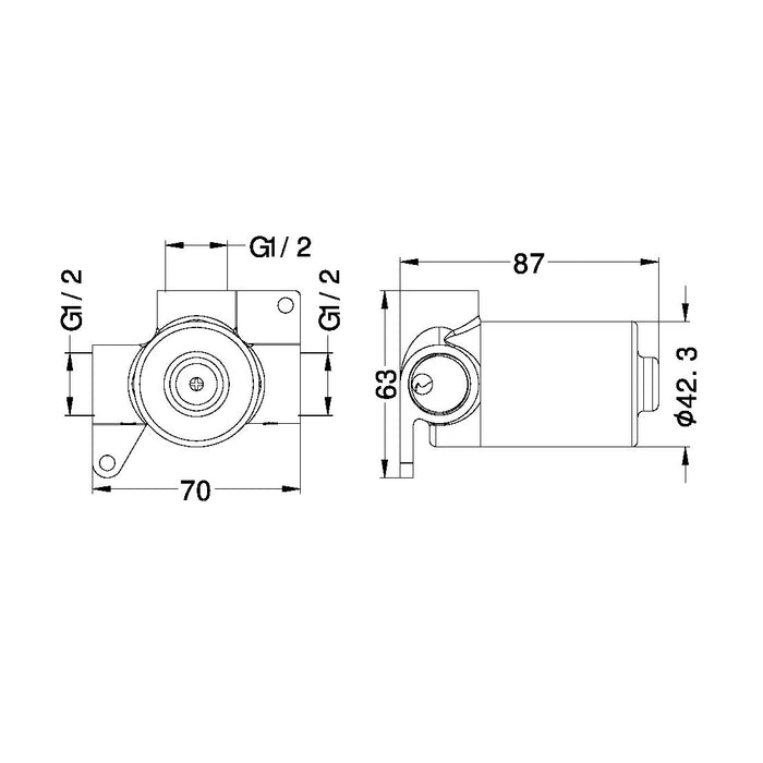 Nero Premium 35mm Universal Shower Mixer Body Only