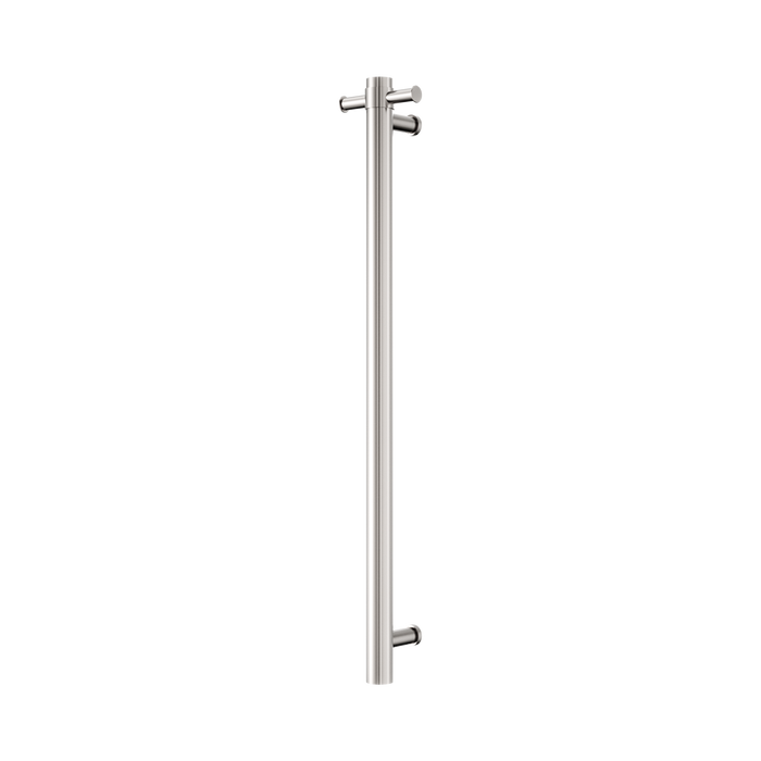 Nero Mecca 240V Single Vertical Heated Towel Rail - Brushed Nickel