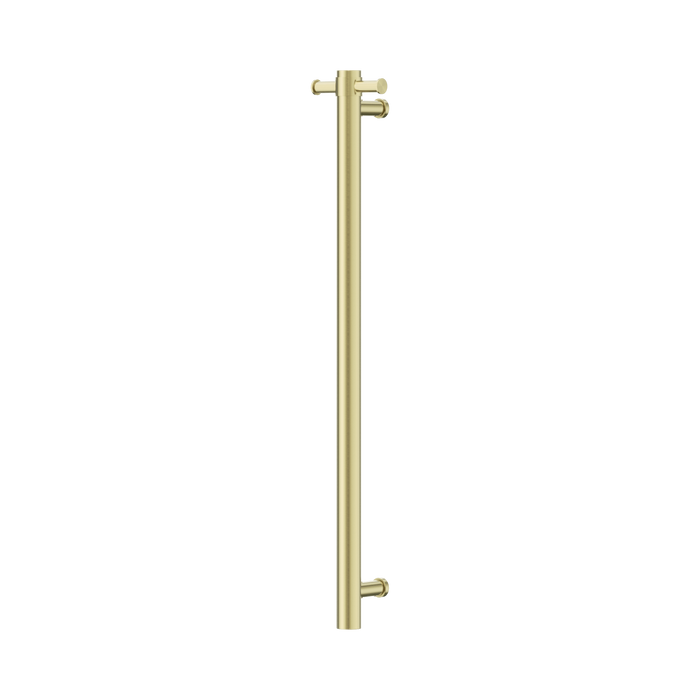 Nero Mecca 12V Single Vertical Heated Towel Rail - Brushed Gold