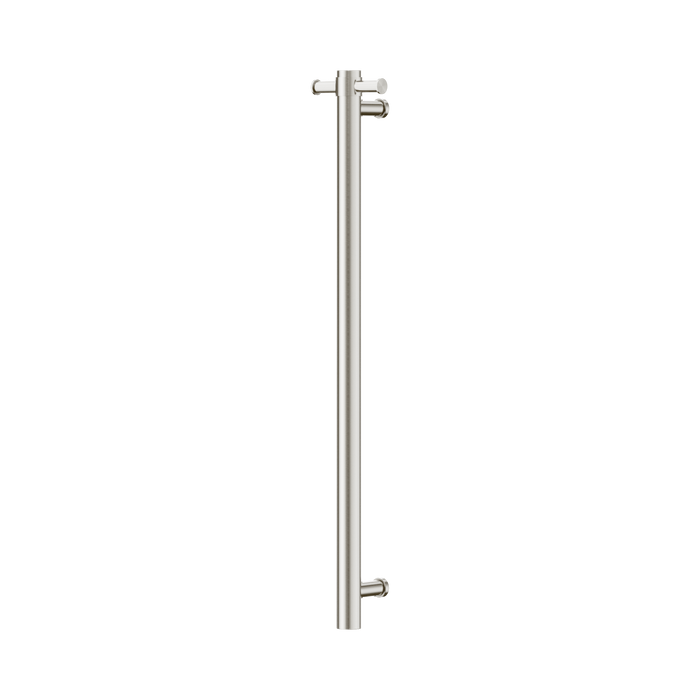 Nero Mecca 12V Single Vertical Heated Towel Rail - Brushed Nickel