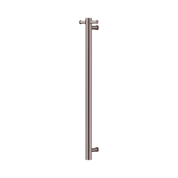 Nero Mecca 12V Single Vertical Heated Towel Rail - Brushed Bronze