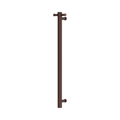 Nero Mecca 12V Single Vertical Heated Towel Rail - Rome Bronze