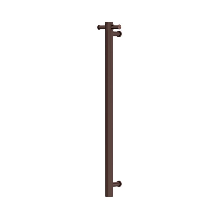 Nero Mecca 12V Single Vertical Heated Towel Rail - Rome Bronze