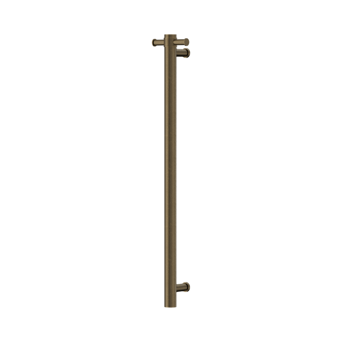 Nero Mecca 12V Single Vertical Heated Towel Rail - Tumbled Antique Brass