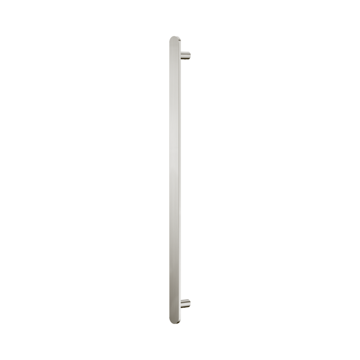 Nero Bianca 12V Single Vertical Heated Towel Rail - Brushed Nickel
