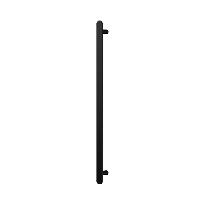 Nero Bianca 12V Single Vertical Heated Towel Rail - Matte Black