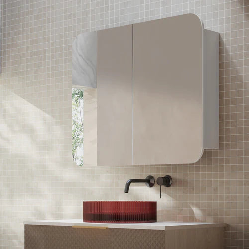 Cassa Design Rec 900 x 750 Shaving Cabinet - Matte White Interior