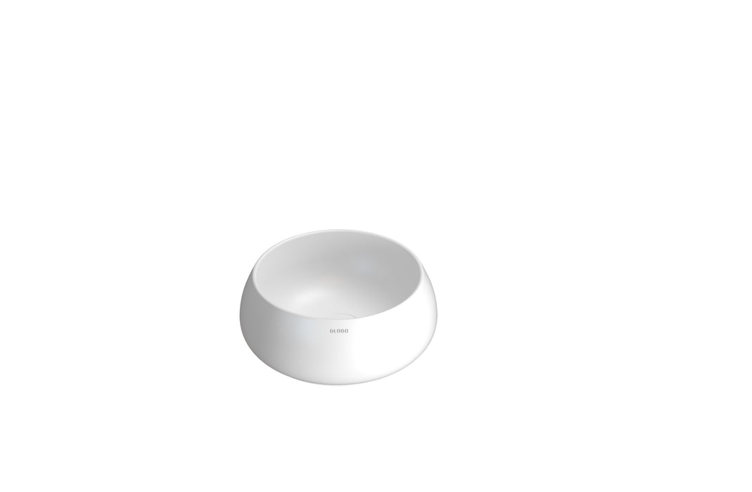 Globo T-Edge Organic Round Countertop Basin 350mm - Gloss White