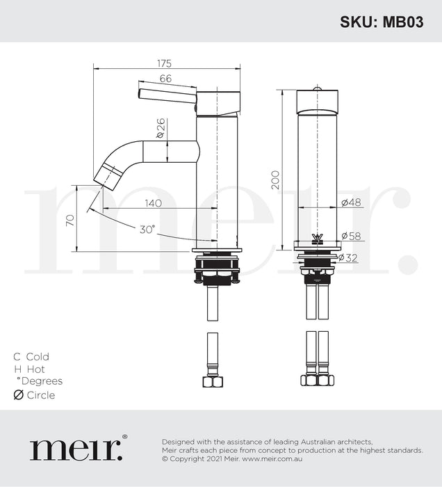 Meir Round Basin Mixer Curved