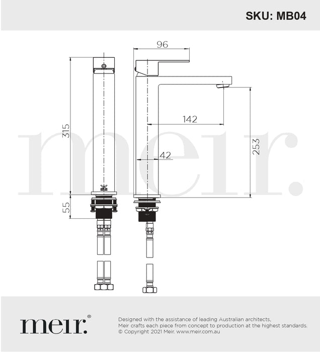 Meir Square Tall Basin Mixer